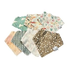 Bundle of 8 Snap Copper Pearl Bibs Multiple Colors and Designs